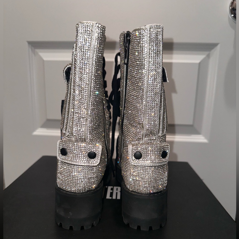 POSTER GIRL Billionaire Bling Combat Boots - Picture 4 of 7